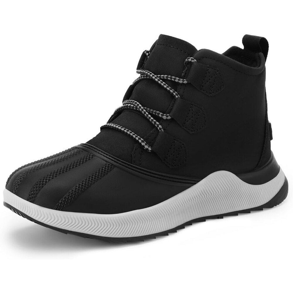 Women’s Black Waterproof Lace Up Anti-Slip Warm Snow Booties Sneakers